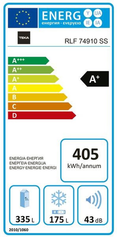 Frigorífico Americano - Teka RLF74910, Inox1.79m