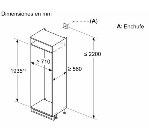 Frigorifico Combinado Integrable SIEMENS IQ300 193.5 x 70.8 cm XXL noFrost KB96NVFE0