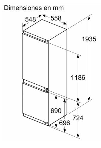 Frigorifico Combinado Integrable SIEMENS IQ300 193.5 x 55.8 cm noFrost Puerta fija KI96NVFD0