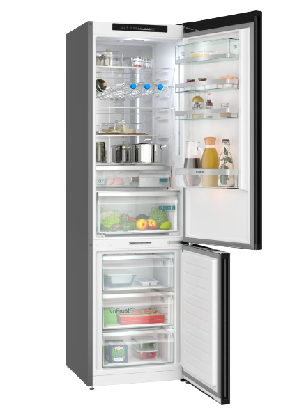 Frigorifico combinado SIEMENS KG39NSBBF IQ700 203 X 60 cm Cristal negro mate Total noFrost