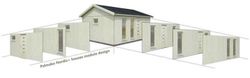 Palmako andre garagem de madeira 28,5 m2 557 x 576 cm el18-5658 101167 com porta seccional