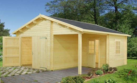 Garaje de madera Palmako roger 21.9 + 5.2 m2 530 x 570 cm fr44-5357 102482