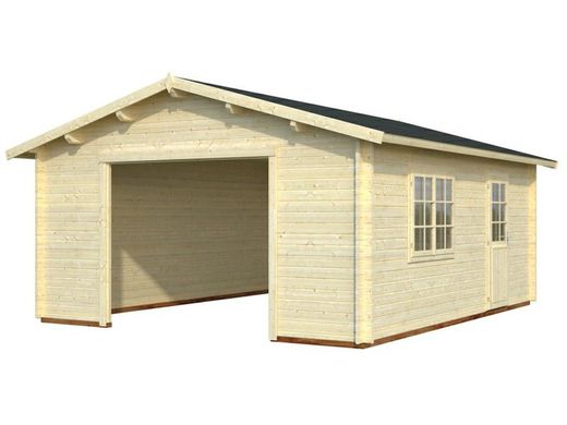Garaje de madera Palmako roger 23.9 m2 470 x 570 cm fre44-4757 101903 sin puerta