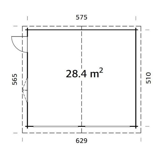 Palmako roger garagem de madeira 28,4 m2 595 x 530 cm fr44-5953 101907 sem porta