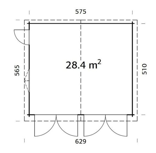 Garaje de madera Palmako roger 28.4 m2 595 x 530 cm fr44-5953 102399