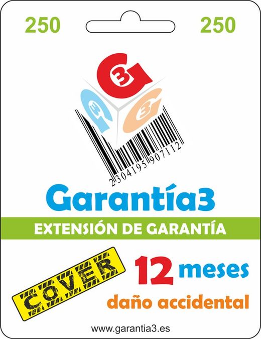 Garantia3 Cover 250 euros por reparacion 12 meses de GARANTIA