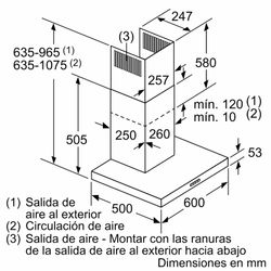 iQ300 Campana decorativa de pared 60 cm Acero inoxidable LC67BHM50