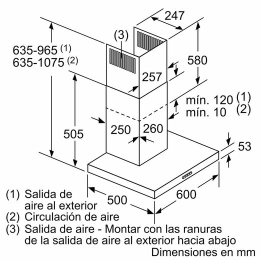 iQ300 Campana decorativa de pared 60 cm Acero inoxidable LC67BHM50