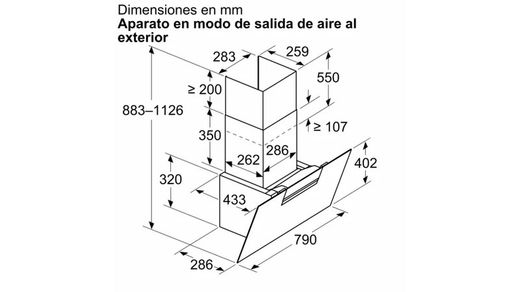 iQ300 Campana decorativa de pared 80 cm Cristal negro LC87KFN60