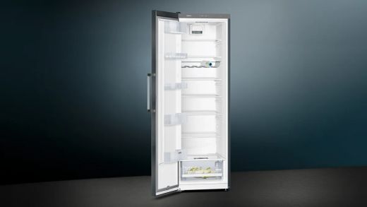 iQ300, Frigorífico de libre instalación, 186 x 60 cm, Acero negro antihuellas KS36VVXDP