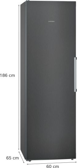 iQ300, Frigorífico de libre instalación, 186 x 60 cm, Acero negro antihuellas KS36VVXDP