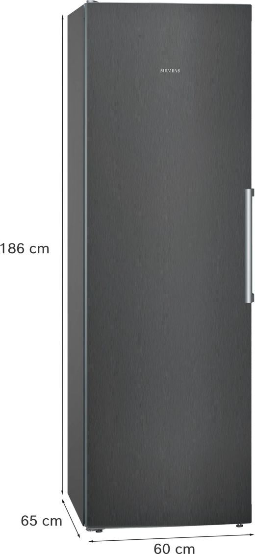 iQ300, Frigorífico de libre instalación, 186 x 60 cm, Acero negro antihuellas KS36VVXDP