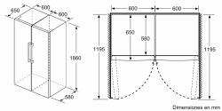 iQ300, Frigorífico de libre instalación, 186 x 60 cm, Acero negro antihuellas KS36VVXDP