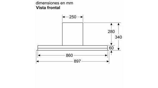 iQ500 Campana decorativa integrada 90 cm Cristal negro LJ97BAM60