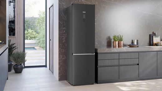 Frigorífico combinado SIEMENS KG39NAXCF IQ500 libre instalación 203 x 60 cm Acero negro antihuellas