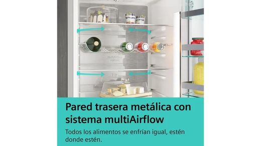 Frigorífico combinado SIEMENS KG39NAXCF IQ500 libre instalación 203 x 60 cm Acero negro antihuellas
