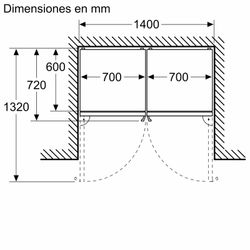 iQ500, Frigorífico combinado de libre instalación, 203 x 70 cm, Acero inoxidable antihuellas KG49NAIBT