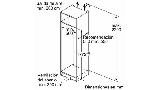 Frigorífico integrable SIEMENS KI81RADD0 IQ500 177.5 x 56 cm Cierre SoftClose