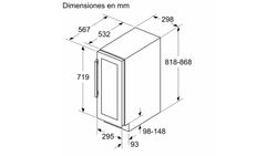 Vinoteca integrable con puerta de cristal SIEMENS KU20WVHF0 IQ500 82 x 30 cm