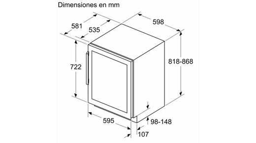 Vinoteca integrable con puerta de cristal SIEMENS KU21WAHG0 iQ500 82 x 60 cm