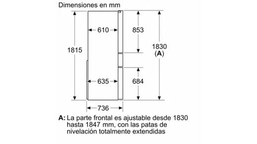 Frigorífico French Door con puertas de cristal SIEMENS IQ700 183 x 90.6 cm Negro KF96RSBEA