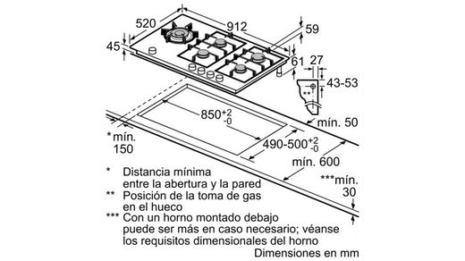 Placa de gas 90 cm SIEMENS ER9A6SB70 IQ700