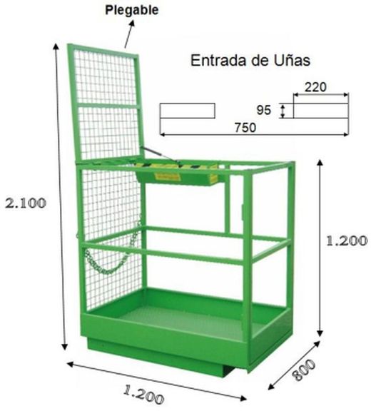 Jaula sube personas lateral 1.200 x 800 x 2.100 mm 4030-L