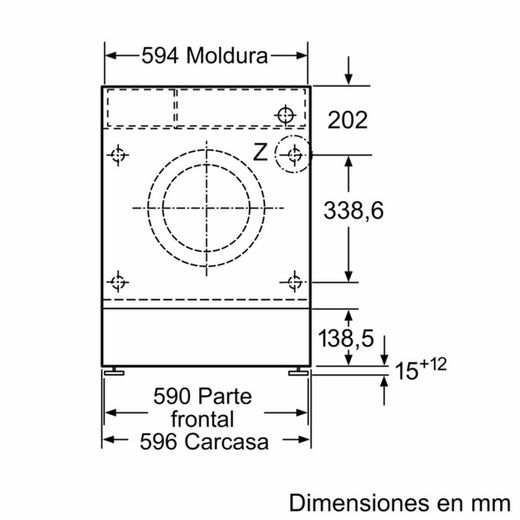Lavadora Integrable SIEMENS WI12W327ES IQ500 8Kg 1200rpm