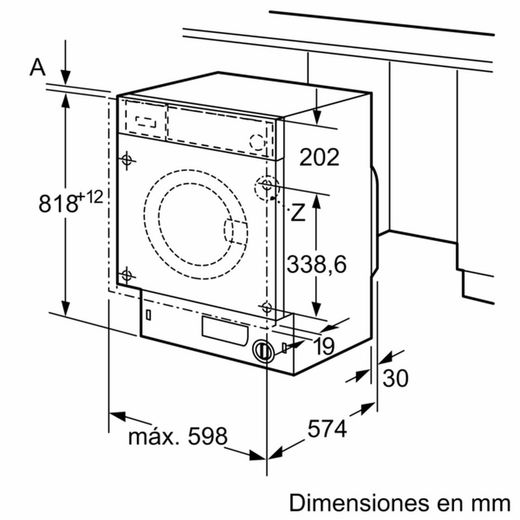 Lavadora integrable SIEMENS WI14W542ES IQ700 8kg 1400rpm