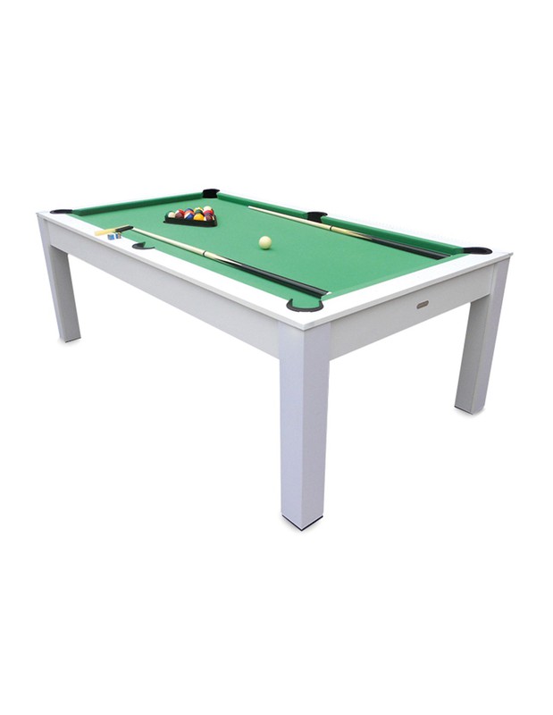 Mesa de juego Billar 3 en 1- Blanco 215x121x78 cm PL4757 — Zurione