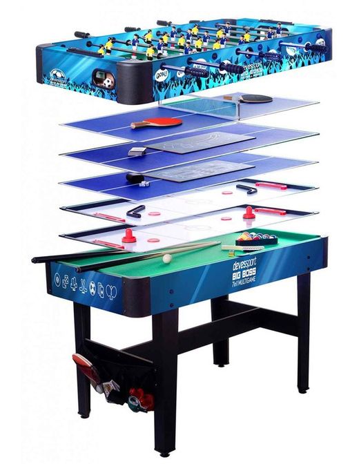 Table de jeu de baby-foot Multigame 7 en 1 120 x 61 x 82 cm.