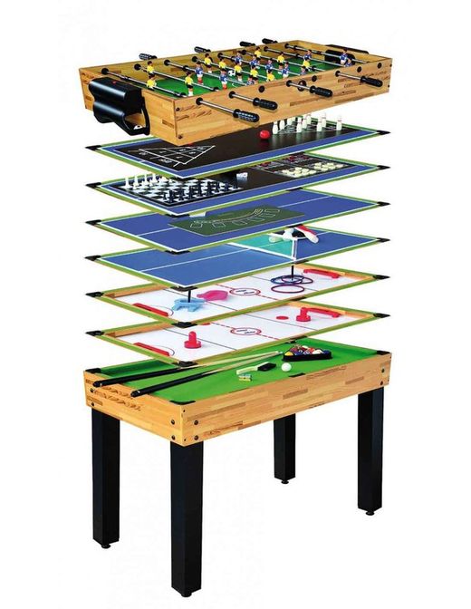 Table de jeu de baby-foot multijeu 12 en 1 124 x 61 x 81 cm