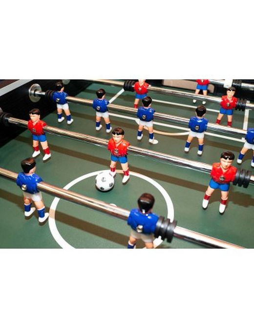 Table de jeu de baby-foot en argent avec joueurs jambes écartées 139X73X87