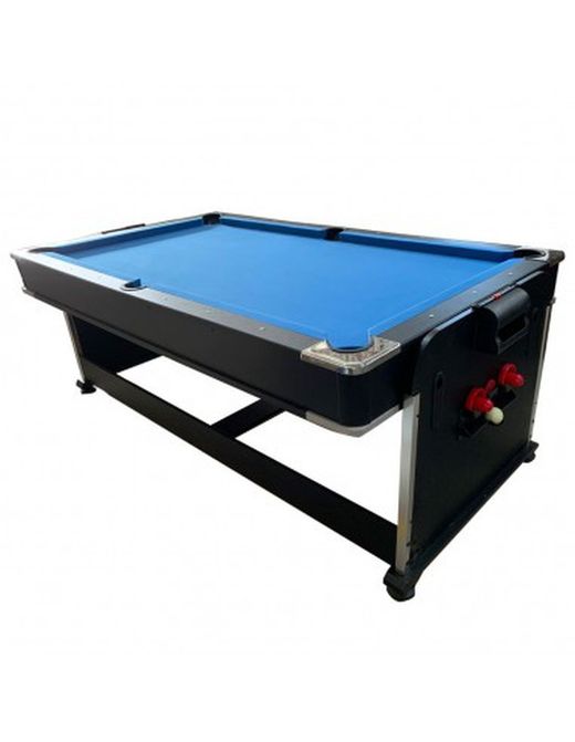 Multijuego giratorio 4 en 1 (Billar +Air Hockey + Ping-Pong + Mesa comedor)Potente motor para el flujo de aire 2678 - tapete AZUL