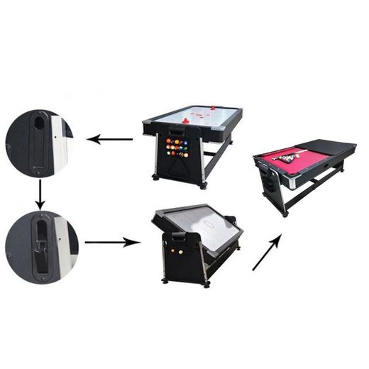 Multijuego giratorio 4 en 1 Olimpus Tapete Rojo – (Billar, Air Hockey – Ping-Pong, Mesa comedor) Potente motor para el flujo de aire 2873