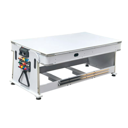 Multijuegos Giratorio 4 en 1 OLIMPUS BLANCO Billar + Air-Hockey + Ping Pong + mesa comedor 2211 tapete azul