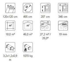 Auvent en bois Palmako betty 18,0 m2 465 cm PA-5546 105212