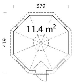 Pavillon en bois Palmako EVA barbecue 11,4 m2 379 cm PA44-3838 104596