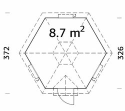 Pavillon en bois Palmako EVA Barbecue 8,7 m2 326 cm PA44-3833 104592