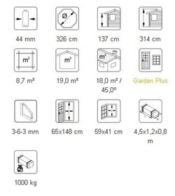Pavillon en bois Palmako EVA Barbecue 8,7 m2 326 cm PA44-3833 104592