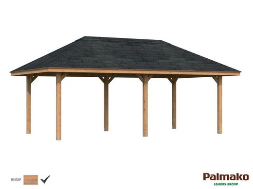 Pabellon de madera PALMAKO CONNECT BIANCA 16.6 m2 672 X 384 cm 110184