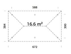 Pabellon de madera PALMAKO CONNECT BIANCA 16.6 m2 672 X 384 cm 110184