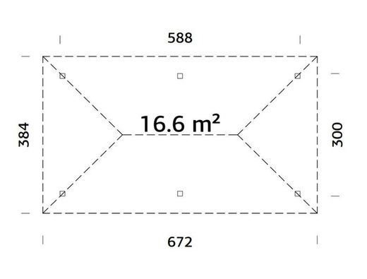 Pabellon de madera PALMAKO CONNECT BIANCA 16.6 m2 672 X 384 cm 110184