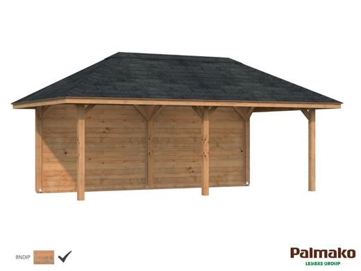 Pabellon de madera PALMAKO CONNECT BIANCA 16.6 SET 1 m2 672 X 384 cm 110192