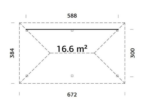 Pabellon de madera PALMAKO CONNECT BIANCA 16.6 SET 1 m2 672 X 384 cm 110192