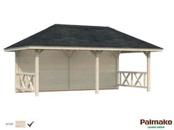 Pabellon de madera PALMAKO CONNECT BIANCA 16.6 SET 2 m2 672 X 384 cm 110200