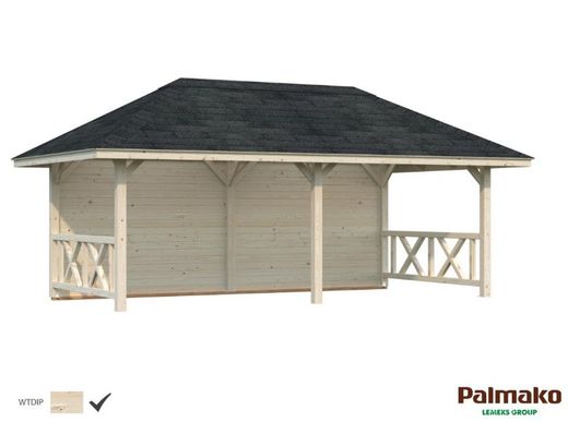 Pabellon de madera PALMAKO CONNECT BIANCA 16.6 SET 2 m2 672 X 384 cm 110200