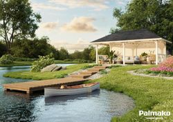Pabellon de madera PALMAKO CONNECT BIANCA 16.6 SET 2 m2 672 X 384 cm 110200
