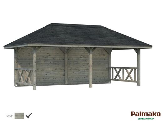 Pabellon de madera PALMAKO CONNECT BIANCA 16.6 SET 2 m2 672 X 384 cm 110200