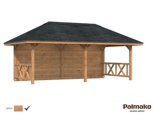 Pabellon de madera PALMAKO CONNECT BIANCA 16.6 SET 2 m2 672 X 384 cm 110200